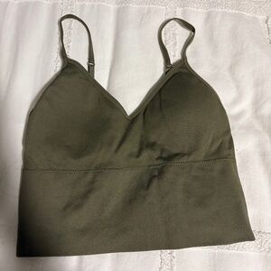 Dynamite Ribbed Olive Crop Tank – Size XS